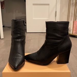 Pointed Black Booties